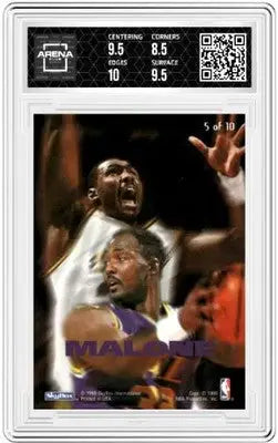Graded Skybox Emotion Karl Malone basketball card from 1994-95 N-Tense Arena Club