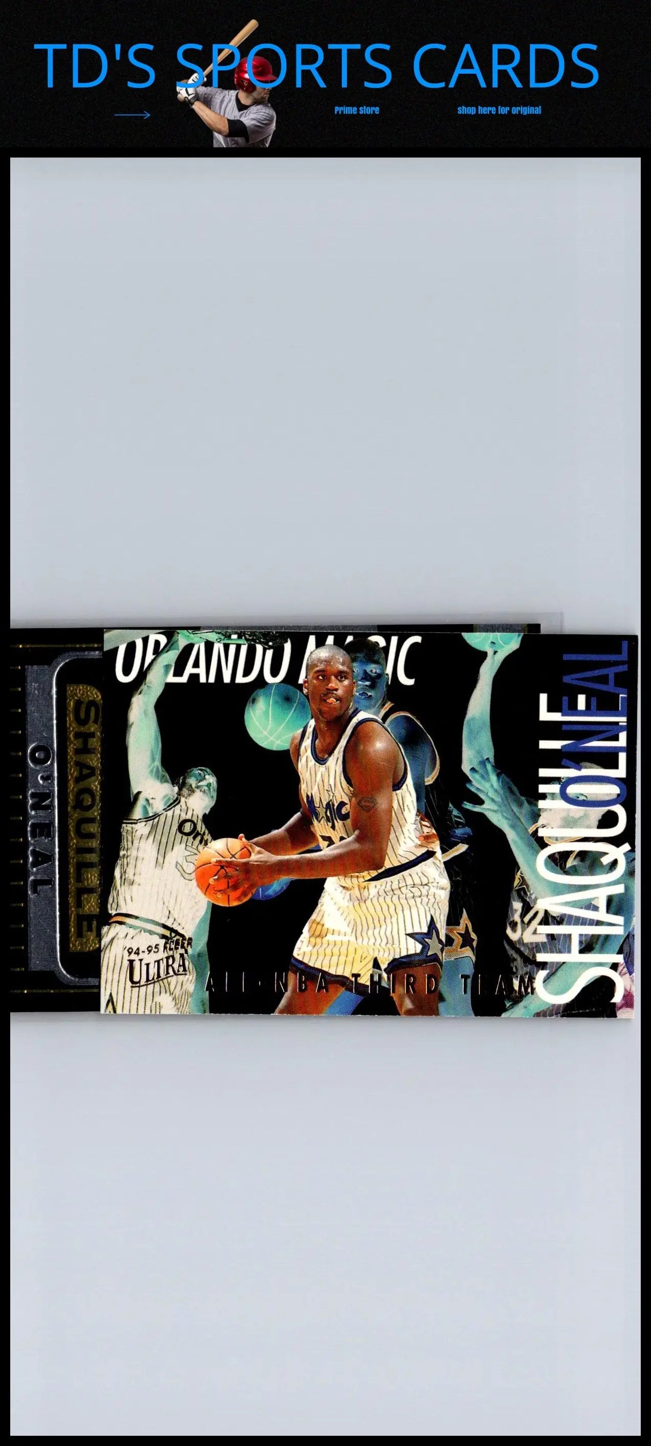 1994-95 Ultra #12 Shaquille O’Neal All-NBA trading card featuring iconic player action