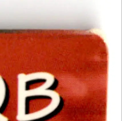 Red rectangular action packed football logo with white B for San Francisco 49ers
