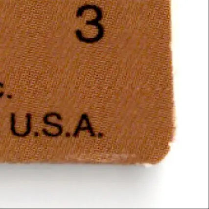 Brown fabric swatch with number and origin for San Francisco 49ers action packed football merchandise