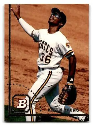 Baseball player Kevin Young in uniform featured on 1994 Bowman trading card