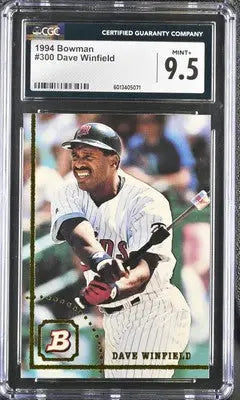Graded Dave Winfield baseball card from 1994 Bowman Dave Winfield #300 CGC 9.5