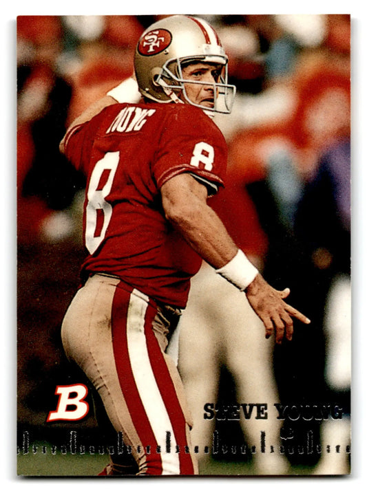 1994 Bowman Football Steve Young card featuring San Francisco 49ers collectible