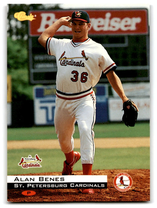 Vintage 1994 Classic Baseball Alan featuring Alan Benes in St. Petersburg Cardinals uniform