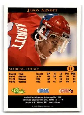 Jason Arnott hockey card from 1994 Classic Pro Hockey Prospects collection