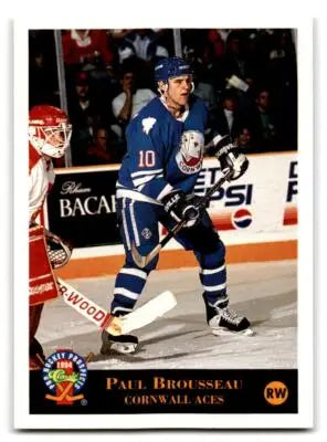 Hockey player in action on the 1994 Classic Pro Hockey Prospects Paul Brousseau card