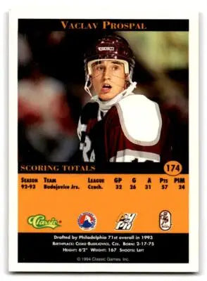 Hockey trading card of Vaclav Prospal from 1994 Classic Pro Hockey Prospects