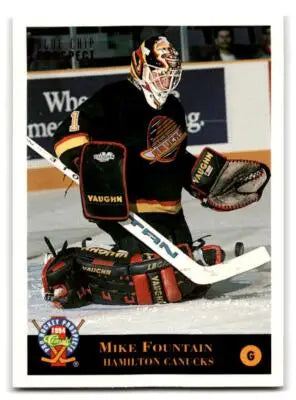 Hockey goalie card from 1994 Classic Pro Hockey Prospects series featuring Mike Fountain