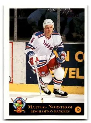 Hockey player card of Mattias Norstrom from 1994 Classic Pro Hockey Prospects series