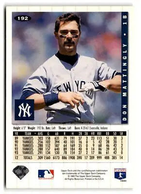 Don Mattingly baseball card from 1994 Collector’s Choice trading cards collection