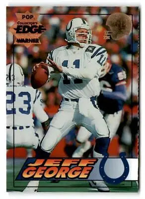 Jeff George trading card in white Colts uniform from 1994 Collector’s Edge series