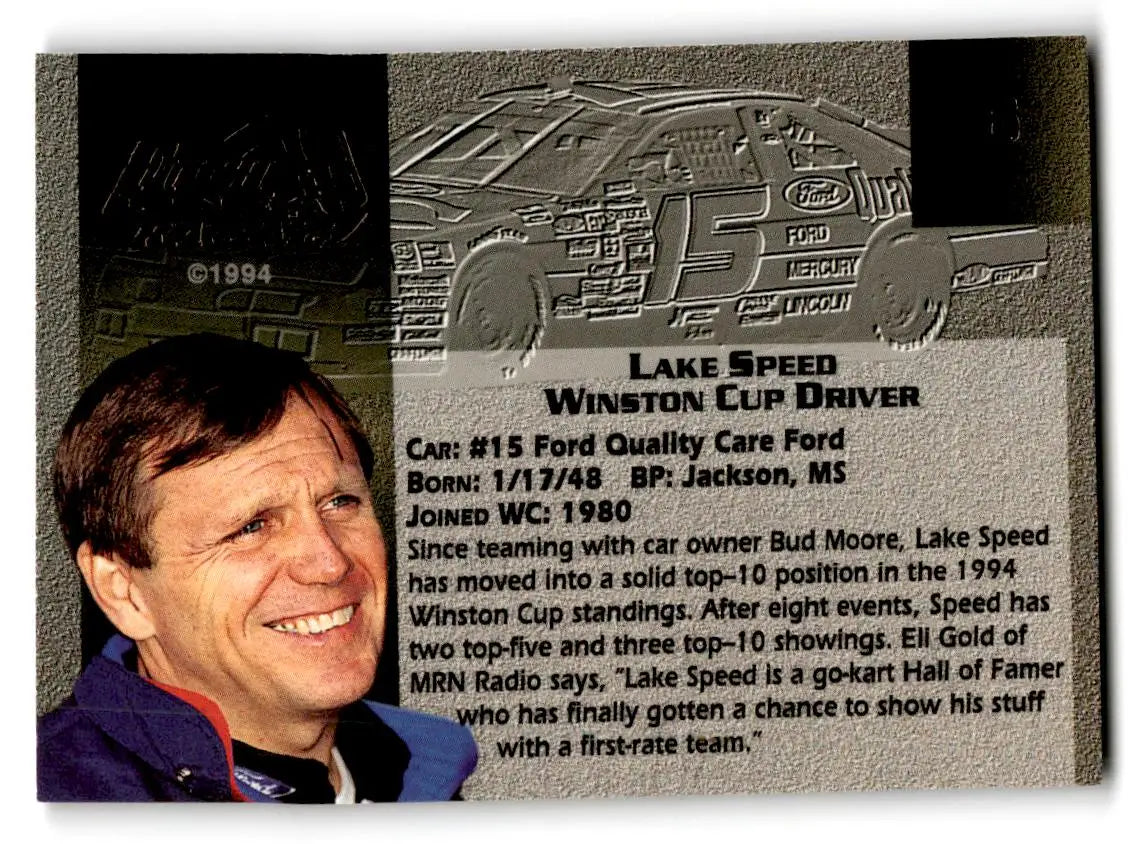 1994 Finish Line Gold #6 Lake Speed - Trading Cards