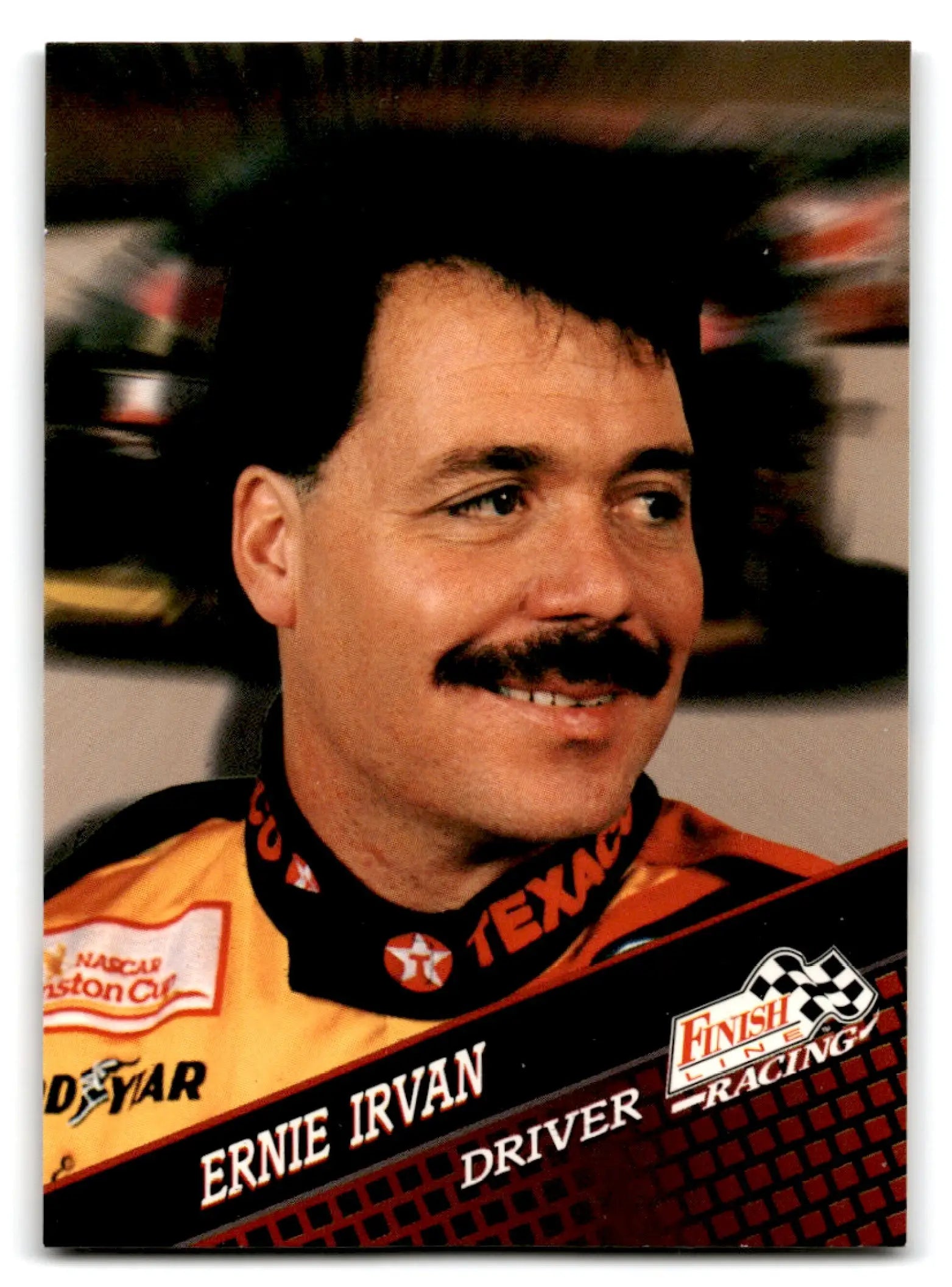 Vintage 1994 Finish Line Racing Ernie Irvan trading card featuring racing Ernie Irvan