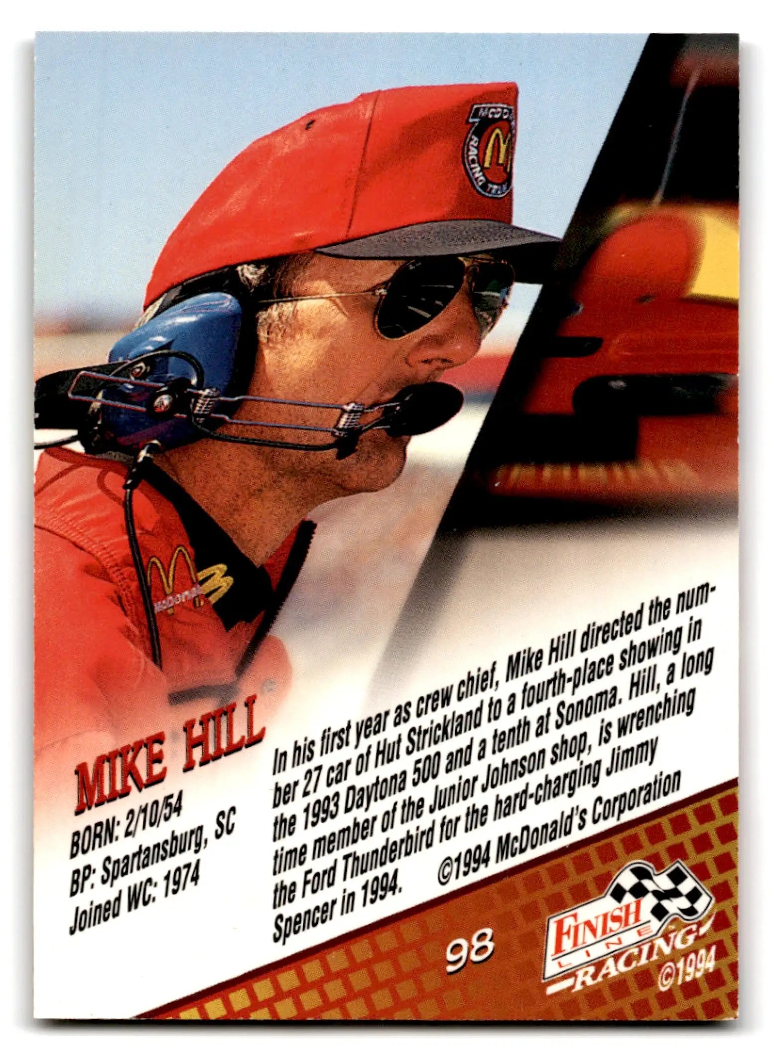 1994 Finish Line Racing Mike Hill #98 - Unknown