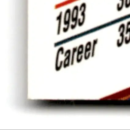 White card with red and blue design from 1994 Finish Line Racing Morgan Shepherd #80