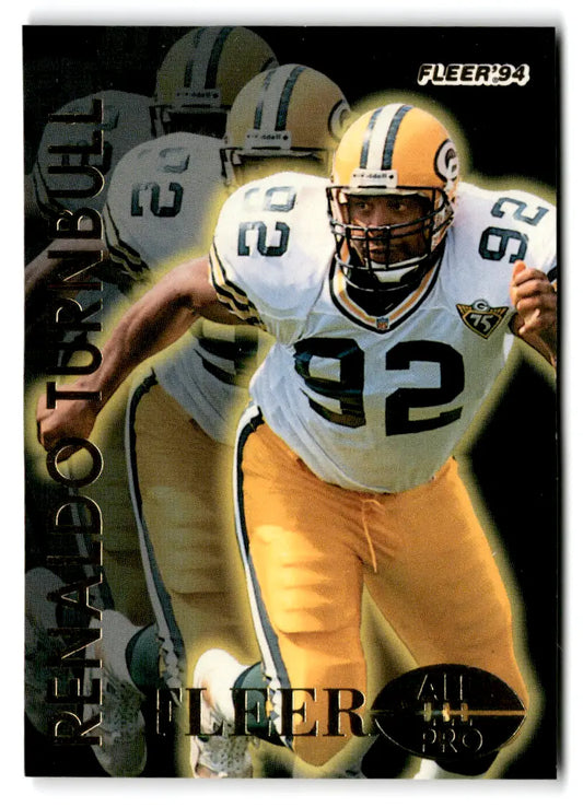 Renaldo Turnbull football trading card from 1994 Fleer All-Pros series featuring Saints Packers