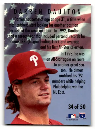 1994 Fleer All Stars #34 Darren Daulton NM-MT Phillies ID:58444 - Trading Cards