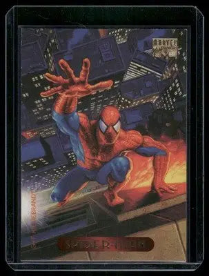 Collectible trading card featuring Spider-Man from Fleer Marvel Masterpieces 1994 series