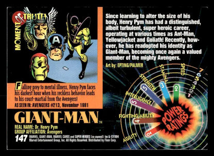 Giant-Man Marvel trading card from Fleer Marvel Universe 1994 series