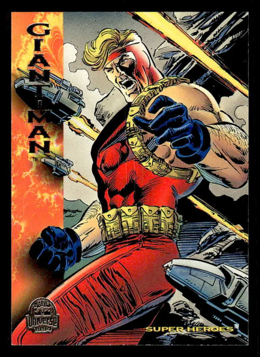 Giant-Man comic card from 1994 Fleer Marvel Universe series featuring Marvel Universe character