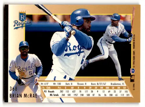 1994 Fleer Ultra #368 Brian McRae NM Near Mint Royals ID:54012 - Trading Cards