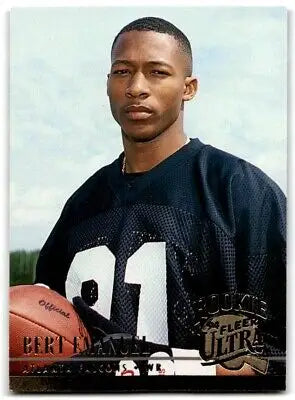 Bert Emanuel rookie card from 1994 Fleer Ultra Atlanta Falcons #12 displayed