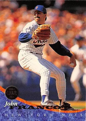 Original gloss baseball card of John Franco NM-MT from 1994 Leaf Mets series