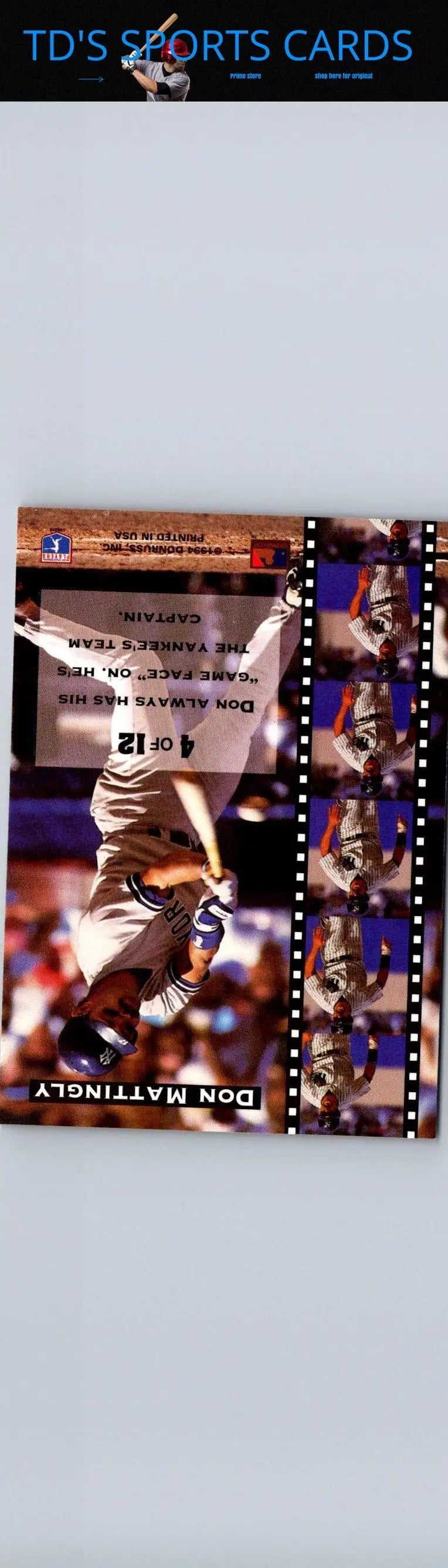 Don Mattingly baseball card from 1994 Leaf Gamers series featuring Don Mattingly Gamers