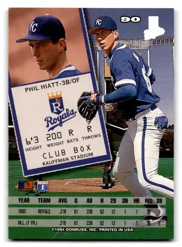1994 Leaf #90 Phil Hiatt NM Near Mint Royals ID:72082 - Trading Cards