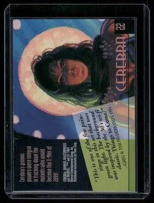 Collectible trading card featuring female character from Marvel Masterpieces Cerebra series