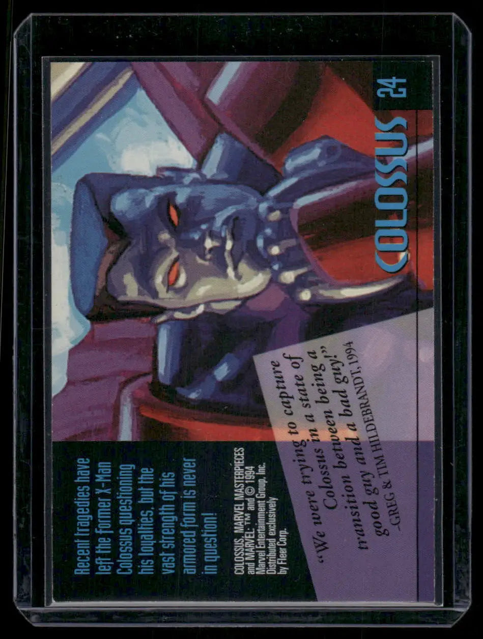 Collectible trading card featuring Colossus from 1994 Marvel Masterpieces Colossus #24