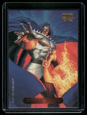 Dr. Doom 2099 trading card in protective case from Marvel Masterpieces Doom series