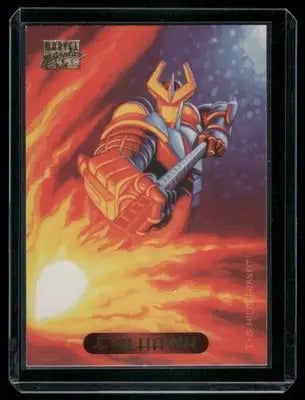 Collectible Marvel Masterpieces Evilhawk trading card featuring Juggernaut in fiery armor