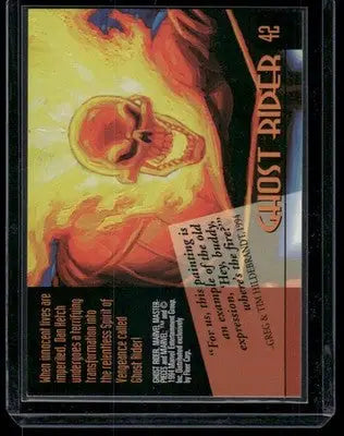 Collectible trading card featuring Ghost Rider from 1994 Marvel Masterpieces Ghost series