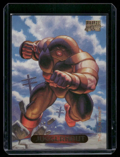 Collectible Marvel Masterpieces Juggernaut trading card from 1994 Marvel Masterpieces series