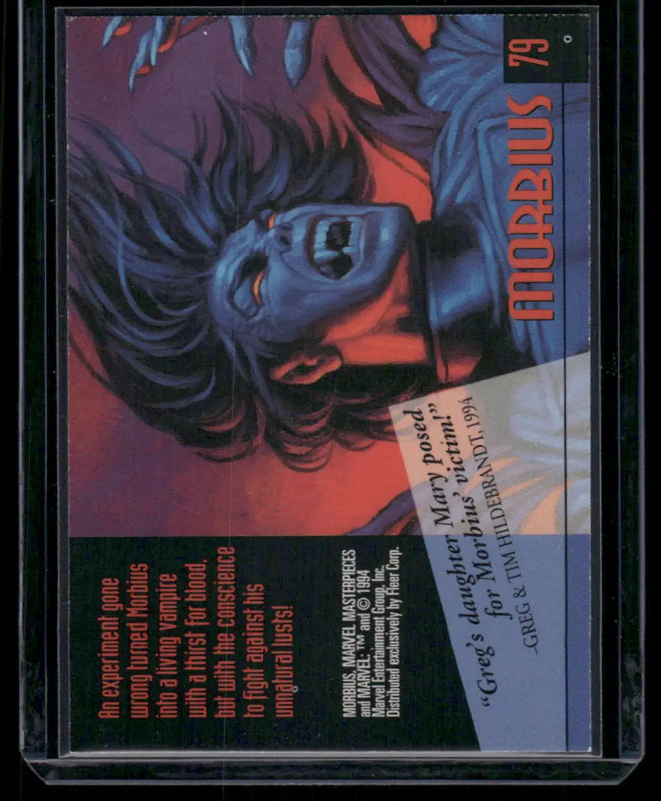 Collectible trading card featuring Morbius from 1994 Marvel Masterpieces Morbius #79