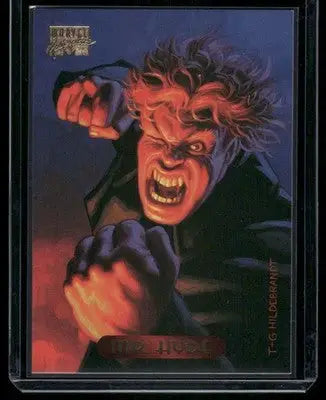Marvel Masterpieces trading card featuring snarling red-faced Mr Hyde with fangs and fists