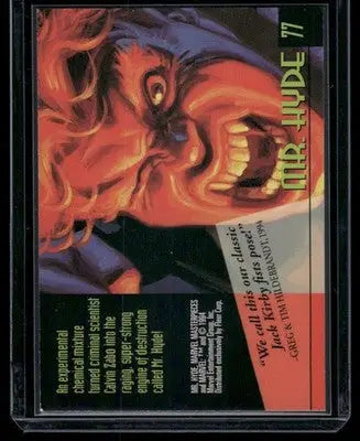 Collectible Marvel Masterpieces trading card featuring Mr Hyde from 1994 Marvel Masterpieces series