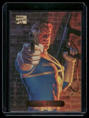 Classic Marvel trading card featuring Nick Fury from Marvel Masterpieces Nick series