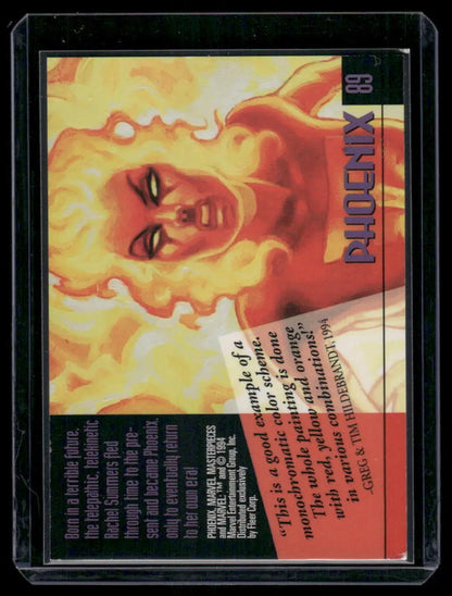 Marvel Masterpieces Phoenix trading card from 1994 encased in protective sleeve