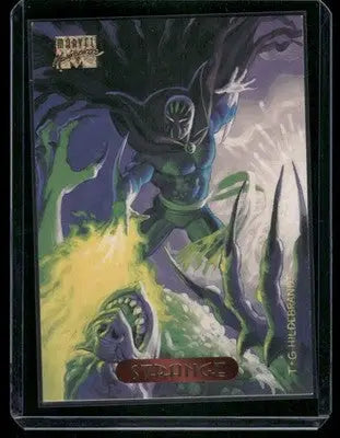 Marvel Masterpieces Strange trading card featuring Doctor Strange in a dynamic pose