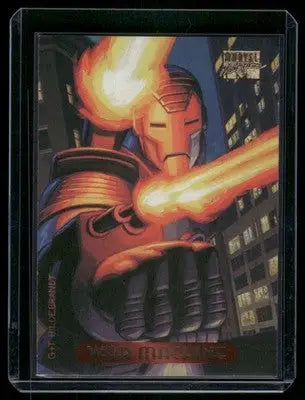 Marvel Masterpieces War Machine trading card in protective case from 1994 Marvel Masterpieces series