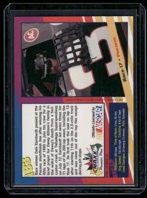 Collectible racing card featuring Dale Earnhardt from Maxx Premier Plus series