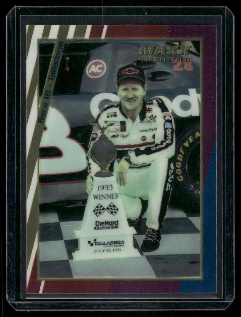1994 Maxx Premier Plus Dale Earnhardt #184 auto racing trading card featuring Dale Earnhardt Sr