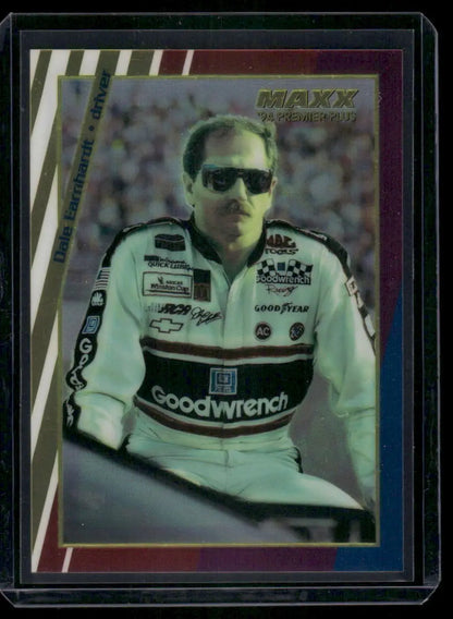 Collectible racing trading card of Dale Earnhardt from 1994 Maxx Premier Plus series