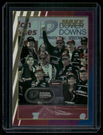 NASCAR trading card featuring Dale Earnhardt in the Maxx Premier Plus series winner’s circle