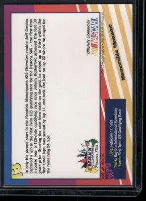 Collectible 1994 Maxx Premier Plus Jeff Gordon #13 racing trading card