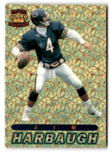 Jim Harbaugh football card from 1994 Pacific Prisms Gold featuring original gloss