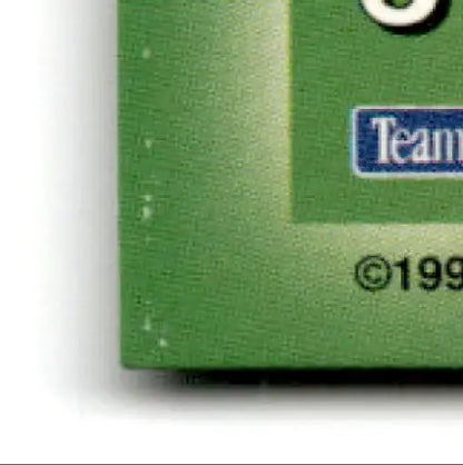 Green card with white flecks and blue label for Pacific Triple Folder Steve Young 49ers