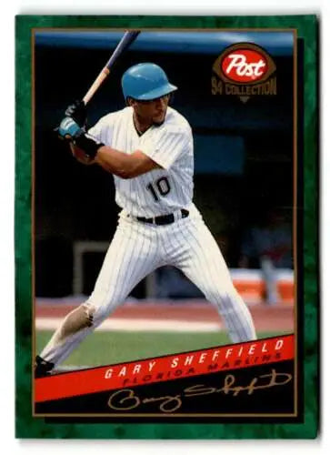 1994 Post Cereal #5 Gary Sheffield baseball card with original gloss in NM condition